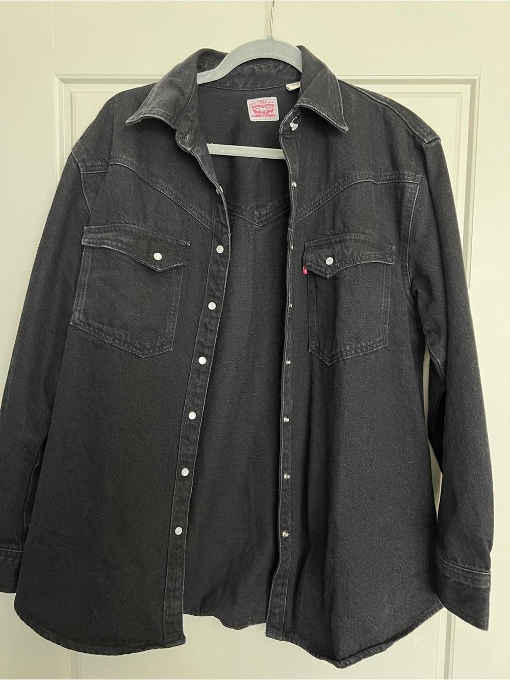 Levi's Black Denim Western-Style Button-Up Shirt